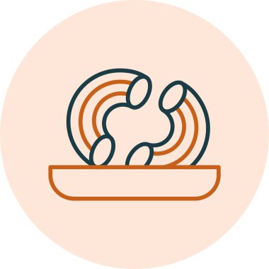 Makarna web simgesi, basit vektör illüstrasyonu