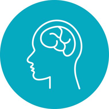 Beyin vektör simgesi Psikiyatri konsept vektör çizimi 