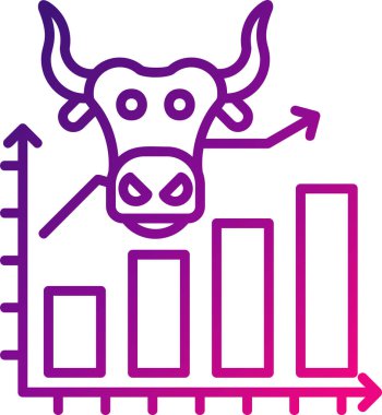 Boğa grafiği Borsa simgesi, basit illüstrasyon 