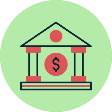 Banka web simgesi basit illüstrasyon 