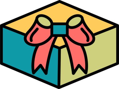 Kurdele yay vektör illüstrasyonuyla hediye