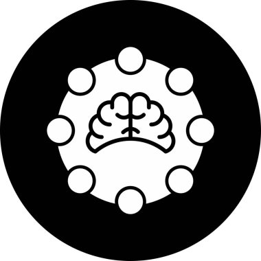 Beyin. Web simgesi basit bir illüstrasyon. Uyum sembolü 