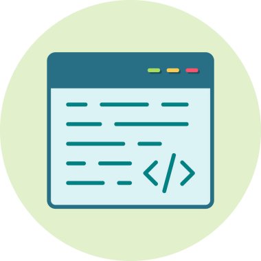 bilgisayar kodlama simgesi, vektör illüstrasyonu