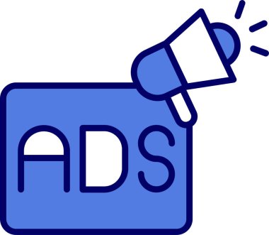 Basit reklam simgesi, vektör illüstrasyonu