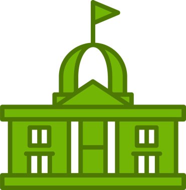 Hükümet binası simgesinin vektör illüstrasyonu