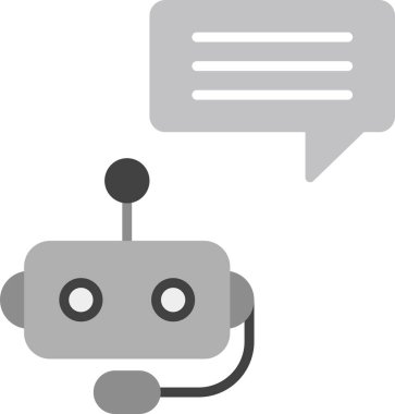 Chatbot, robot simgesi, vektör illüstrasyonu