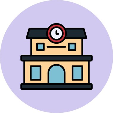 Tren İstasyonu simgesi, vektör illüstrasyonu basit tasarım