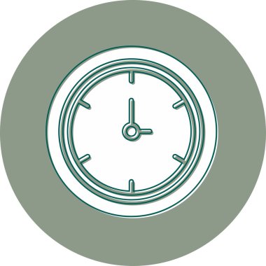 Saat web simgesi, vektör illüstrasyonu