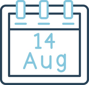 Ağustos takvim simgesi. vektör illüstrasyonu