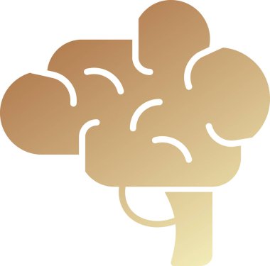 Beyin simgesi, vektör illüstrasyonu basit tasarım