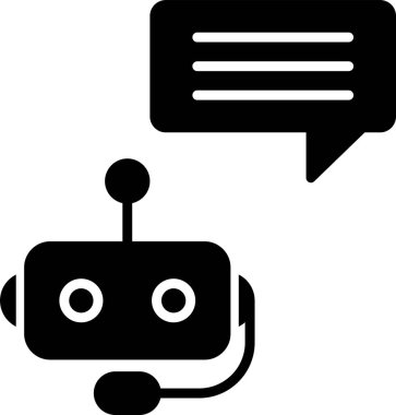 Chatbot, robot simgesi, vektör illüstrasyonu