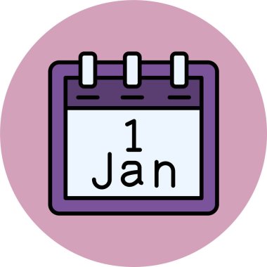 Ocak takvim simgesi tasarımı, web illüstrasyonu