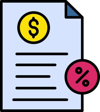 Web platformları için tasarlanmış bir vergi belgesinin vektör temsili.