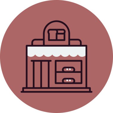 Fırın Dükkanı simgesi vektör illüstrasyonu 