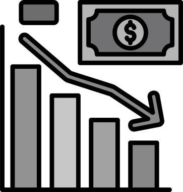 Aşağıdaki Grafik simgesi, vektör illüstrasyonu 
