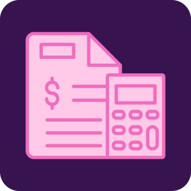 Basit muhasebe düz simgesi vektör illüstrasyonu.