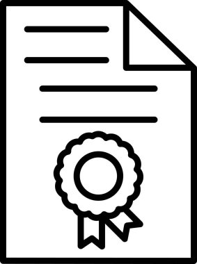 Sertifika. Web simgesi basit illüstrasyon 