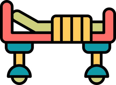 Hastane yatağı ikon vektör illüstrasyonu