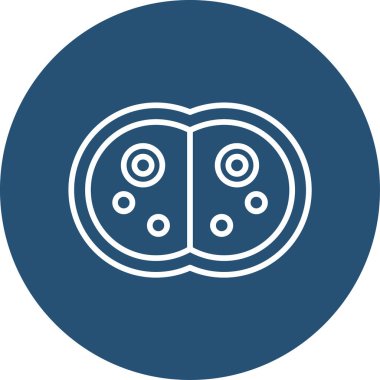 Basit Bakteri illüstrasyonunun vektör simgesi