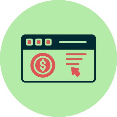 Tıklama web simgesine Öde basit illüstrasyon