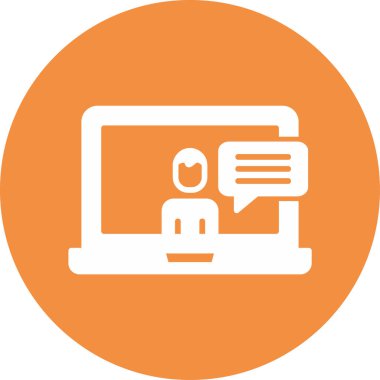 Ana hatlı biçim vektör illüstrasyon tasarımında konferans simgesi