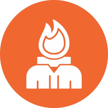 alevler içindeki baş tutku konsepti vektör illüstrasyonu 