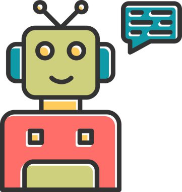 robot. Web simgesi basit illüstrasyon 