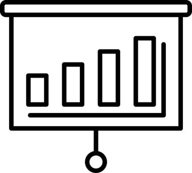 sunum simgesi, vektör illüstrasyonu basit tasarım