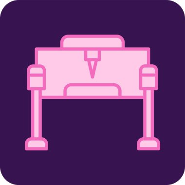 3d yazıcı simgesi, beyaz arkaplanda vektör illüstrasyonu