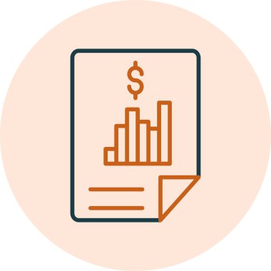 Mali Rapor belgesi. Web simgesi basit illüstrasyon