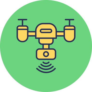 Akıllı Drone web simgesi, vektör illüstrasyonu 