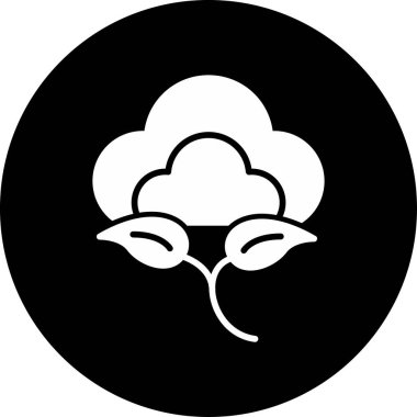 Pamuk bitkisi simgesi, vektör çizimi