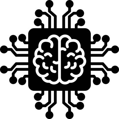 Yapay Zeka web simgesi, vektör illüstrasyonu