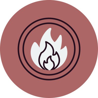 Yangın. Web simgesi basit illüstrasyon 