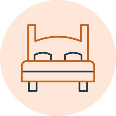 Çift kişilik yatak. Web simgesi basit illüstrasyon 