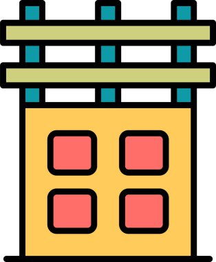 Şehir binası simgesi, vektör illüstrasyonu basit tasarım