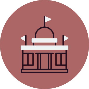 Elçilik binası ikon vektör illüstrasyonu