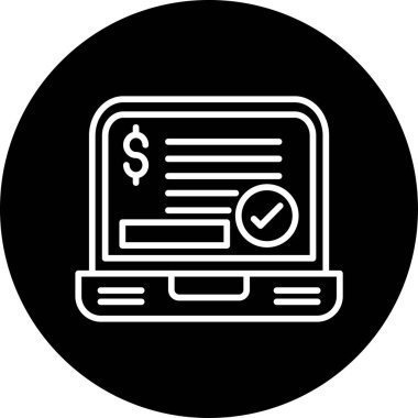 Çevrimiçi iş ve finans simgesinin vektör illüstrasyonu