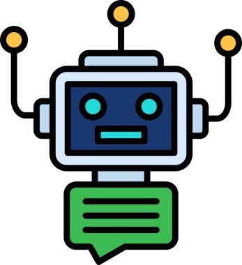 Chatbot, robot simgesi, vektör illüstrasyonu