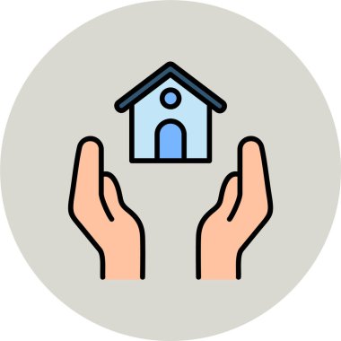 Gayrimenkul. Web simgesi basit illüstrasyon