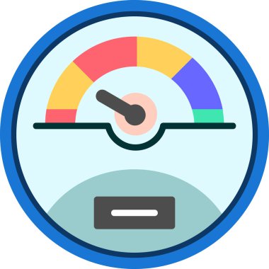 Speedometer web simgesi, vektör illüstrasyonu