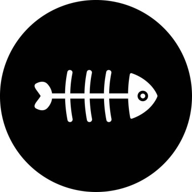 Balık kemikleri. Web simgesi vektör illüstrasyonu