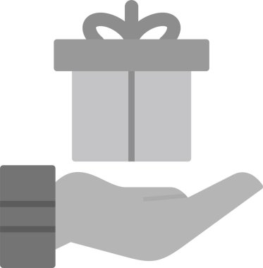 Elinde bir hediye. Web simgesi basit illüstrasyon