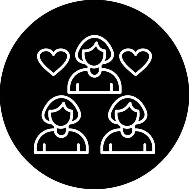 kadın topluluk web simgesi, basit vektör illüstrasyonu