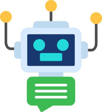 Chatbot, robot simgesi, vektör illüstrasyonu