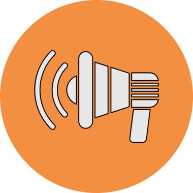 megafon hoparlörü simgesi, basit vektör illüstrasyonu 