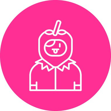 Çilek karakteri. Web simgesi basit illüstrasyon