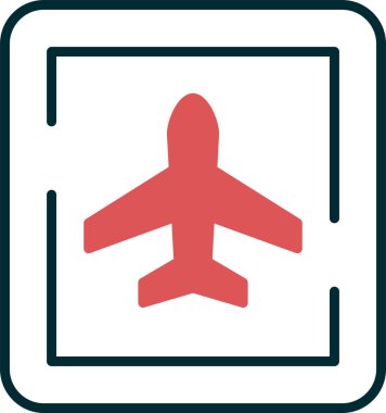 Bir havaalanı simgesinin basit web illüstrasyonu.