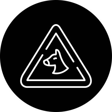 evcil köpek kafası düz üçgen şekil simgesinde 