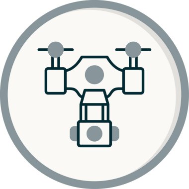 Drone simgesi, vektör illüstrasyonu basit tasarım
